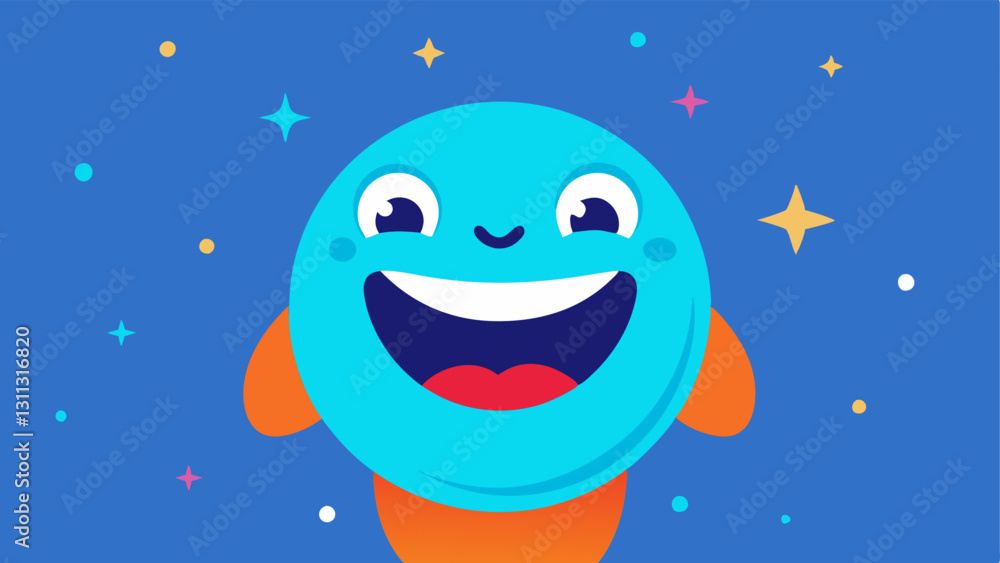 The OvertheTop Smirk A cheerful character with a huge smile and raised eyebrows complements the eye roll. Their eyes are finely illustrated with exaggerated pupils looking skyward