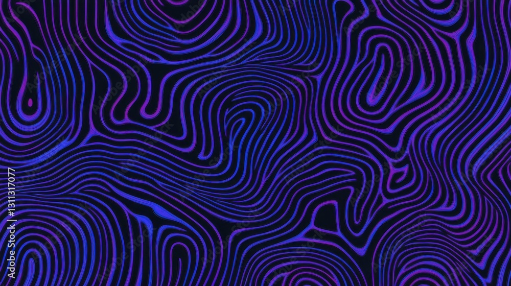 A digital fractal pattern with intricate neon blue and purple swirls A digital fractal pattern with intricate neon blue and purple swirls