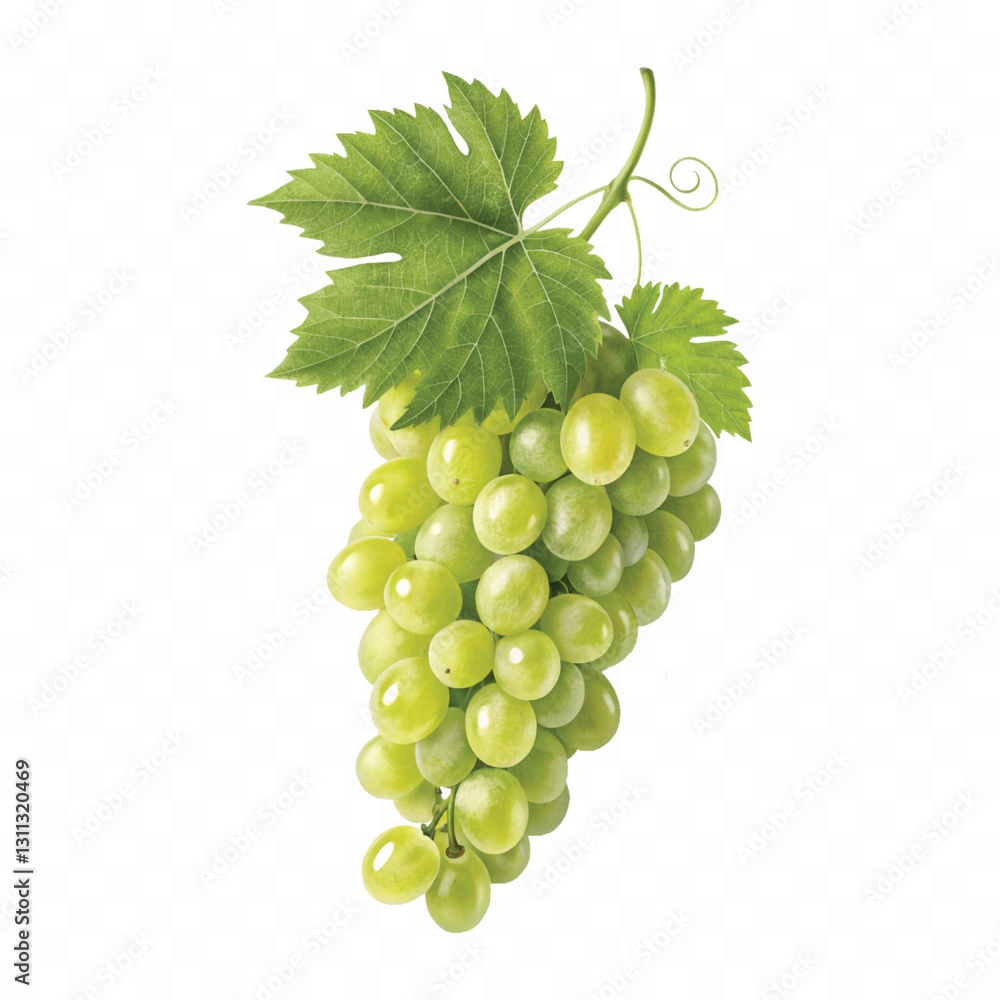 abstract 3d fresh grapes with green leaf isolated on a white background abstract 3d fresh grapes with green leaf isolated on a white background