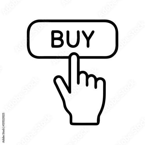 Hand pressing buy button