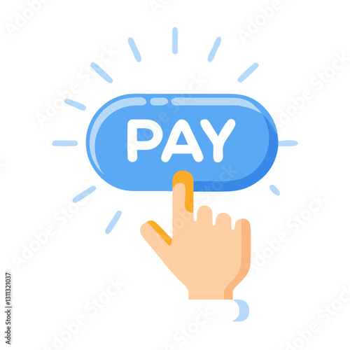 Hand pressing pay button