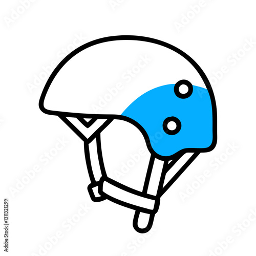 Blue and white sports helmet vector icon