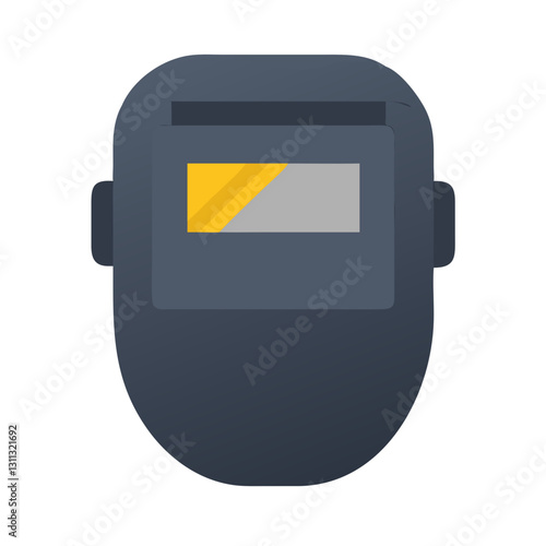 Dark welding mask with protective visor icon