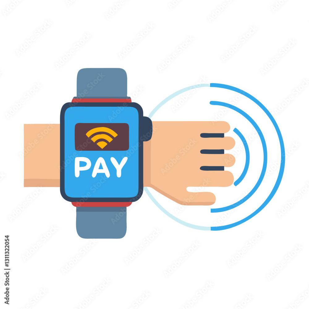 Fototapeta premium Smartwatch making a contactless payment