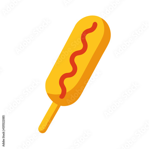 Corn dog fast food icon