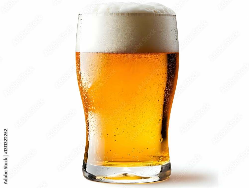 A chilled glass of golden beer with a creamy froth on top, capturing the essence of refreshment and enjoyment for any occasion. A chilled glass of golden beer with a creamy froth on top, capturing the essence of refreshment and enjoyment for any occasion.