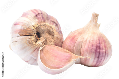 Obraz na płótnie Garlic isolated on white background w salonie
