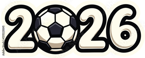Soccer Ball Countdown to 2026 logo mascot icon