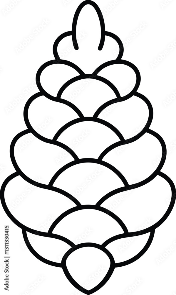 Minimalist Pine Cone Outline - Autumn & Fall Vector Design Minimalist Pine Cone Outline - Autumn & Fall Vector Design