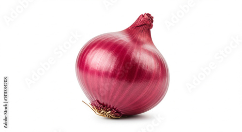 Fresh red onion isolated on white background  