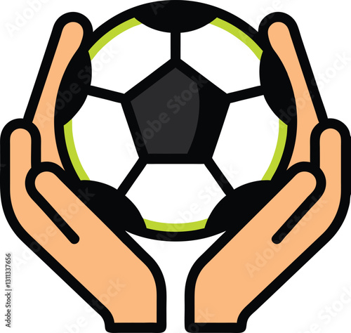 The Essence of the Game: Two hands cradling a soccer ball, capturing the passion for sport and the embodiment of athletic excellence.