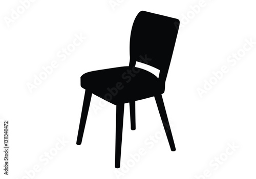 a silhouette chair in white background