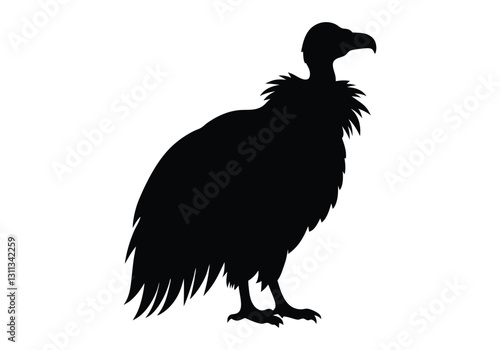 a silhouette vulture in white background