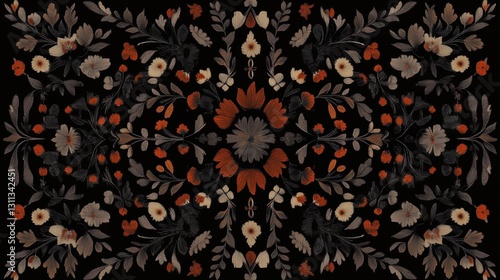 Obraz na płótnie A hand-painted bohemian pattern background with rich, earthy tones w salonie
