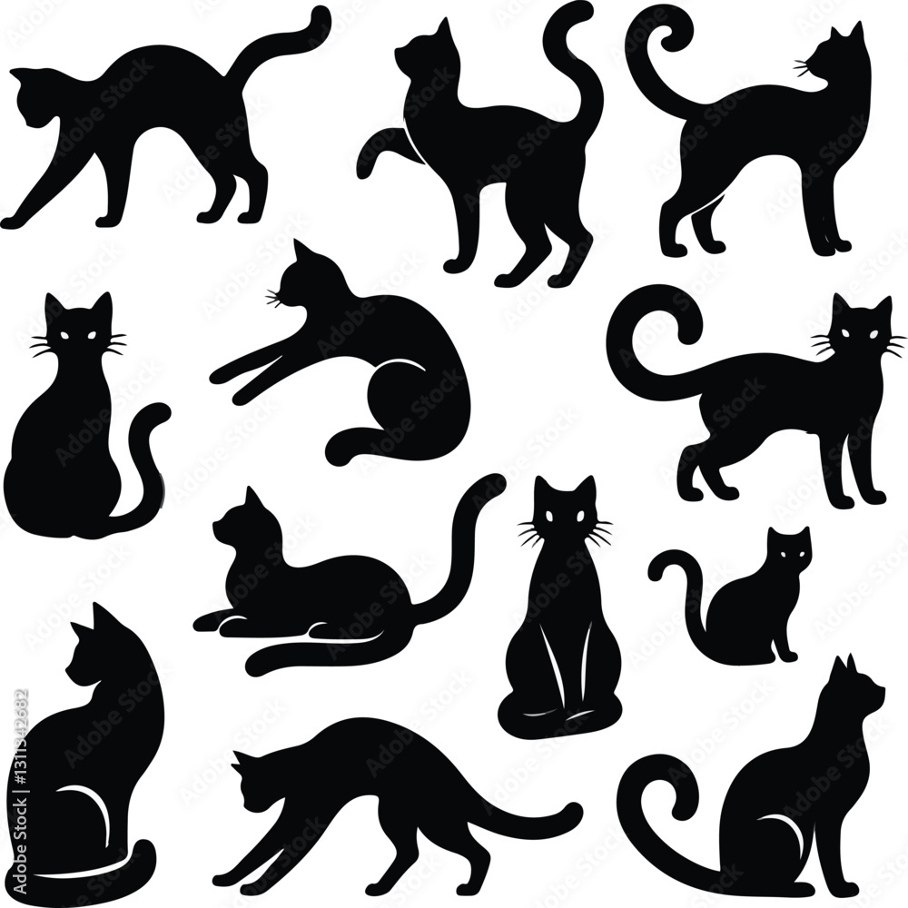 cat vector silhouettes cat vector silhouettes