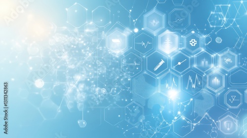 Wallpaper Mural Abstract medical technology background with icons Torontodigital.ca