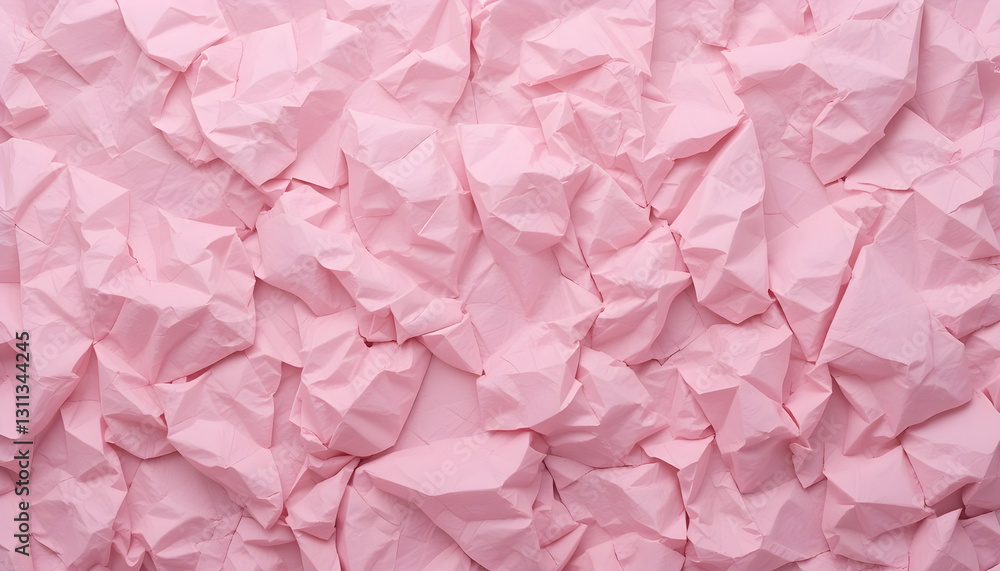 Obraz premium Abstract Pink Crumpled Paper Texture Background