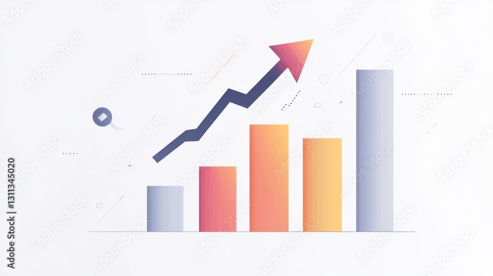 Abstract graphic of rising bar graph Abstract graphic of rising bar graph