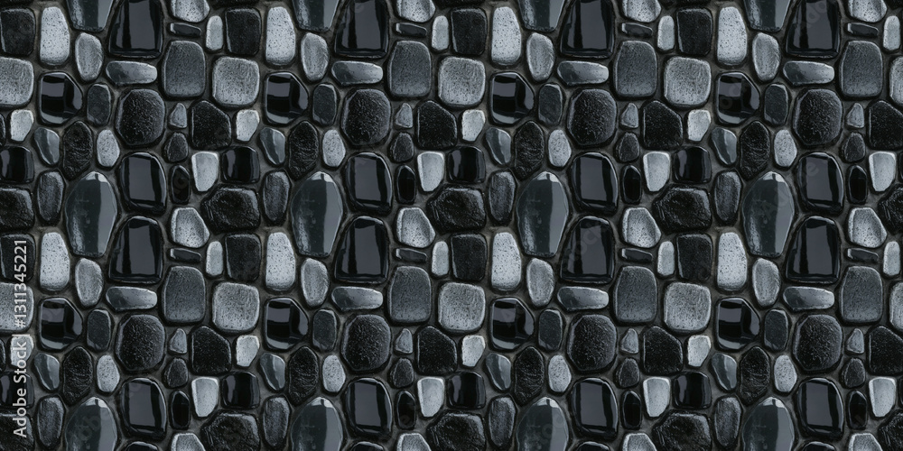 Fototapeta premium jet black and obsidian gray random pattern mosaic tiles