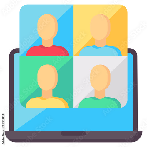 online conference vector flat icon