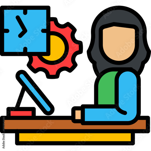 Efficiency lineal color icon