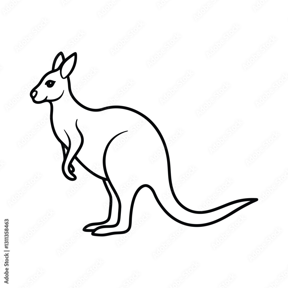 A kangaroo line art vector art illustration A kangaroo line art vector art illustration