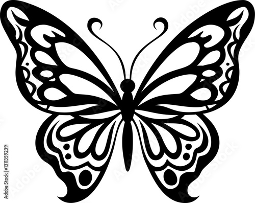 black and white butterfly silhouette