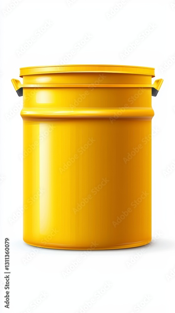 Realistic yellow container isolated on white background ideal for bulk goods storage and product display purposes Realistic yellow container isolated on white background ideal for bulk goods storage and product display purposes