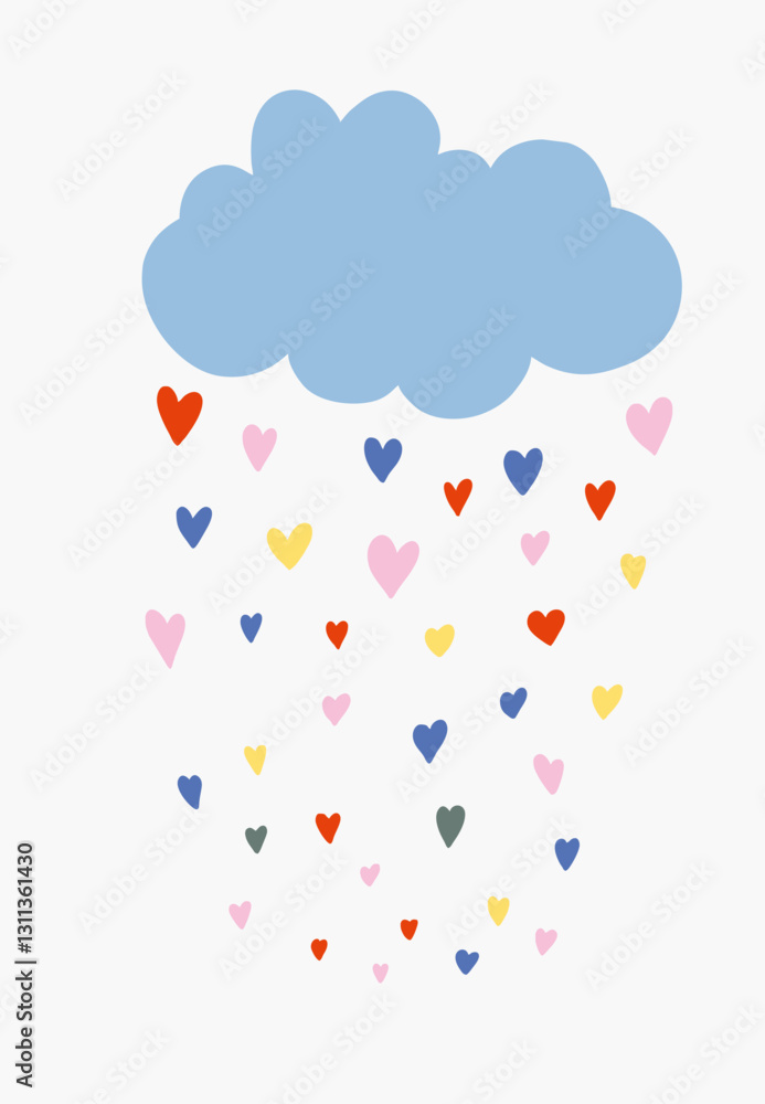 Cloud and lots of hearts creative illustration. vector Cloud and lots of hearts creative illustration. vector