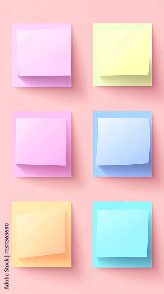 Pastel Sticky Notes Arrangement Pastel Sticky Notes Arrangement