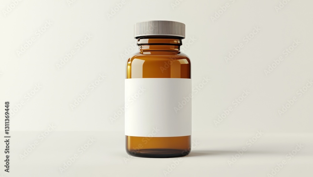 3D render of a medicine bottle with a blank label isolated on a pristine white background. 3D render of a medicine bottle with a blank label isolated on a pristine white background.