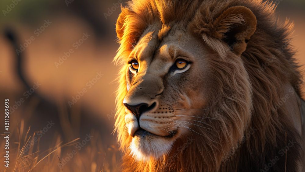 Fototapeta premium Majestic King of the Savanna