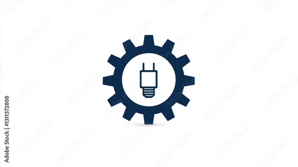 Gear and light bulb icon, settings, technology, simple, vector, graphic design, digital interface Gear and light bulb icon, settings, technology, simple, vector, graphic design, digital interface