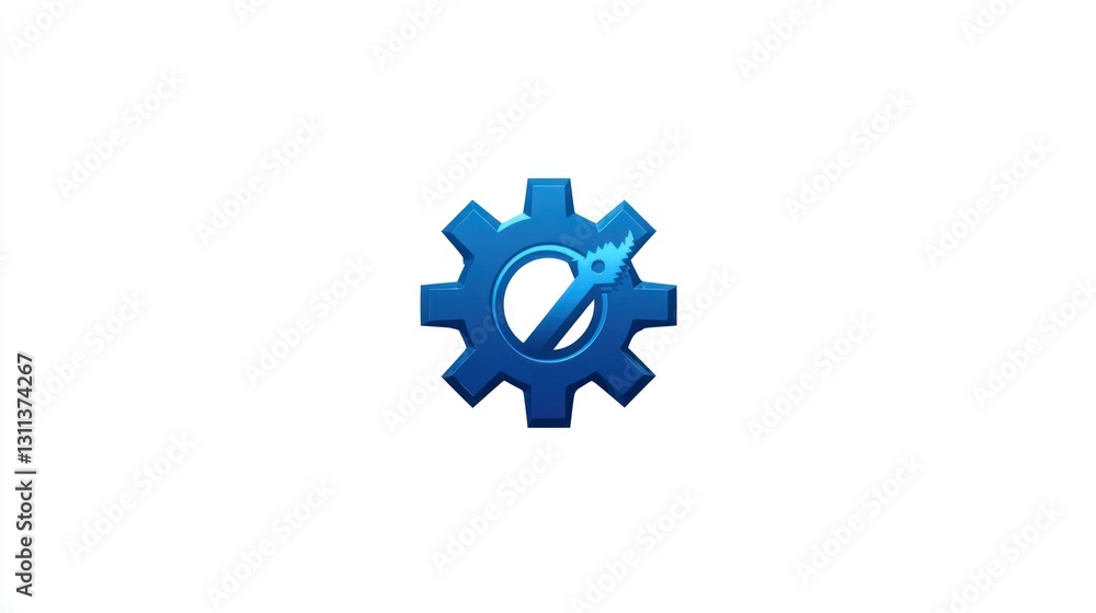 Blue gear graphic, abstract design, useful for technology, logo, or icon Blue gear graphic, abstract design, useful for technology, logo, or icon