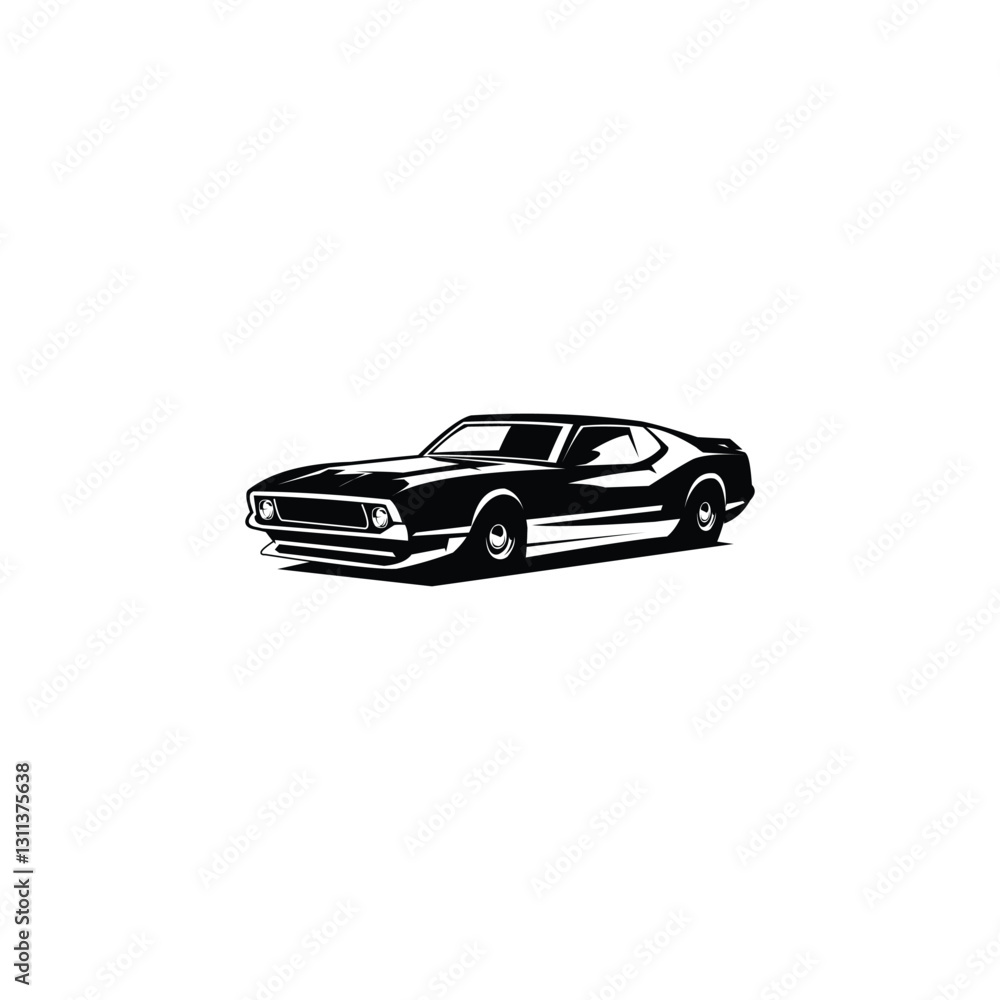 Mustang car logo isolated on white background side view. Best for badges, emblems, icons. Vector illustration available in eps 10. Mustang car logo isolated on white background side view. Best for badges, emblems, icons. Vector illustration available in eps 10.