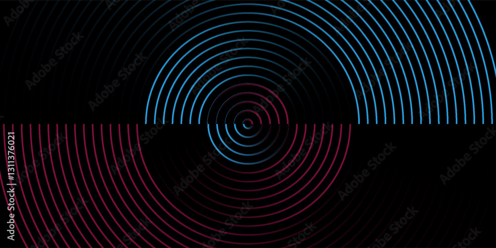 Abstract futuristic technology lines background with light effect. Glowing circle lines. Modern shiny blue and pink gradient geometric lines pattern. Horizontal banner template. Vector illustration Abstract futuristic technology lines background with light effect. Glowing circle lines. Modern shiny blue and pink gradient geometric lines pattern. Horizontal banner template. Vector illustration