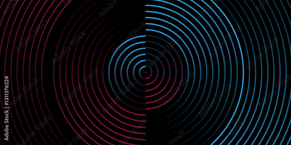Abstract futuristic technology lines background with light effect. Glowing circle lines. Modern shiny blue and pink gradient geometric lines pattern. Horizontal banner template. Vector illustration Abstract futuristic technology lines background with light effect. Glowing circle lines. Modern shiny blue and pink gradient geometric lines pattern. Horizontal banner template. Vector illustration