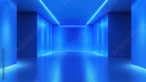blue room interior design modern architecture bright blue lighti