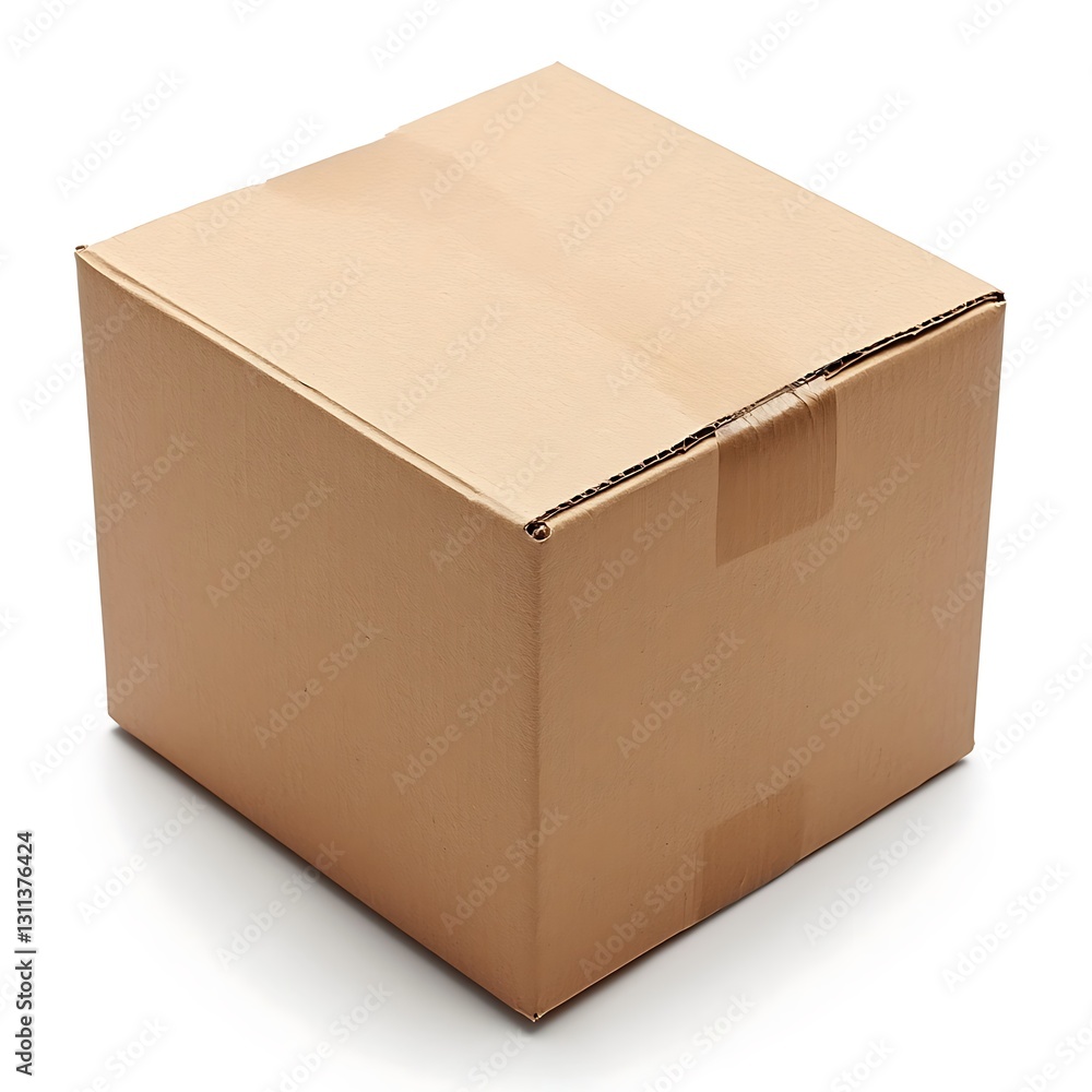 Plain Cardboard Box on White Background Plain Cardboard Box on White Background