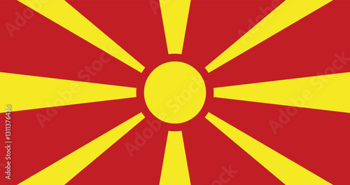 National North Macedonia flag. North Macedonia flag icon. illustration vector of North Macedonia flag. official colors and proportion correctly. EPS10