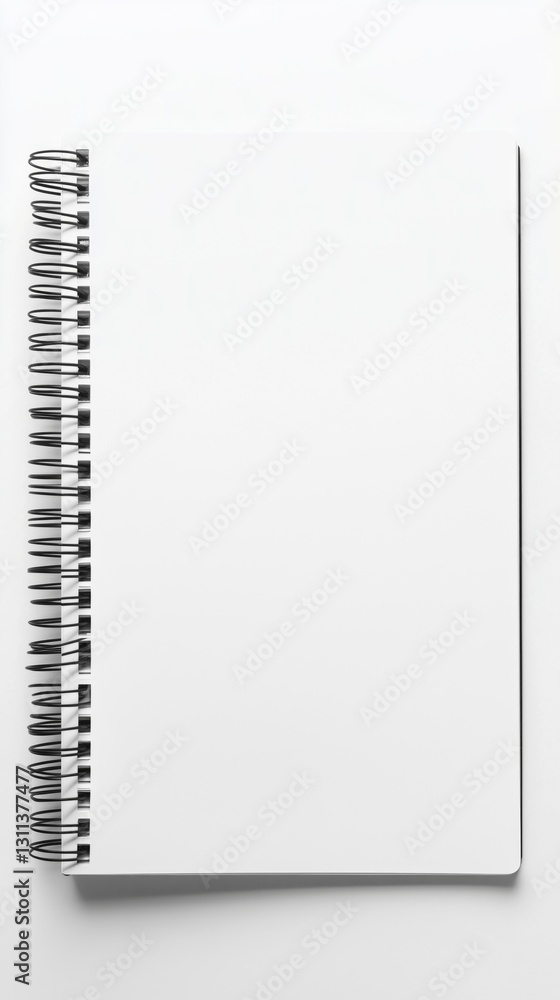 Blank spiral notebook on a clean white background. Blank spiral notebook on a clean white background.
