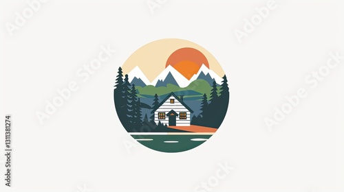 Wallpaper Mural Logo for a cabin in the mountains Torontodigital.ca