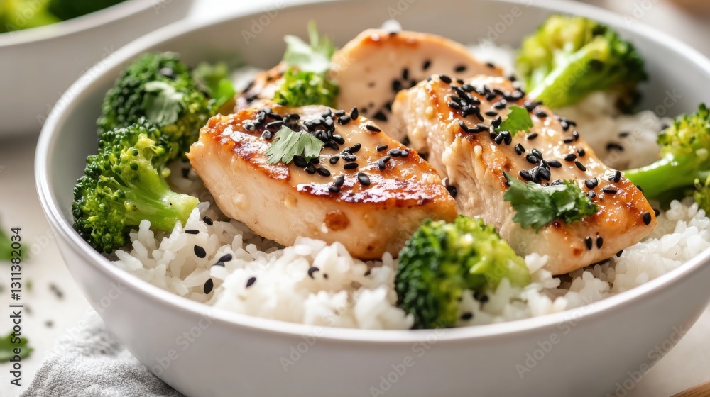Mouthwatering rice with juicy pan-seared chicken Mouthwatering rice with juicy pan-seared chicken
