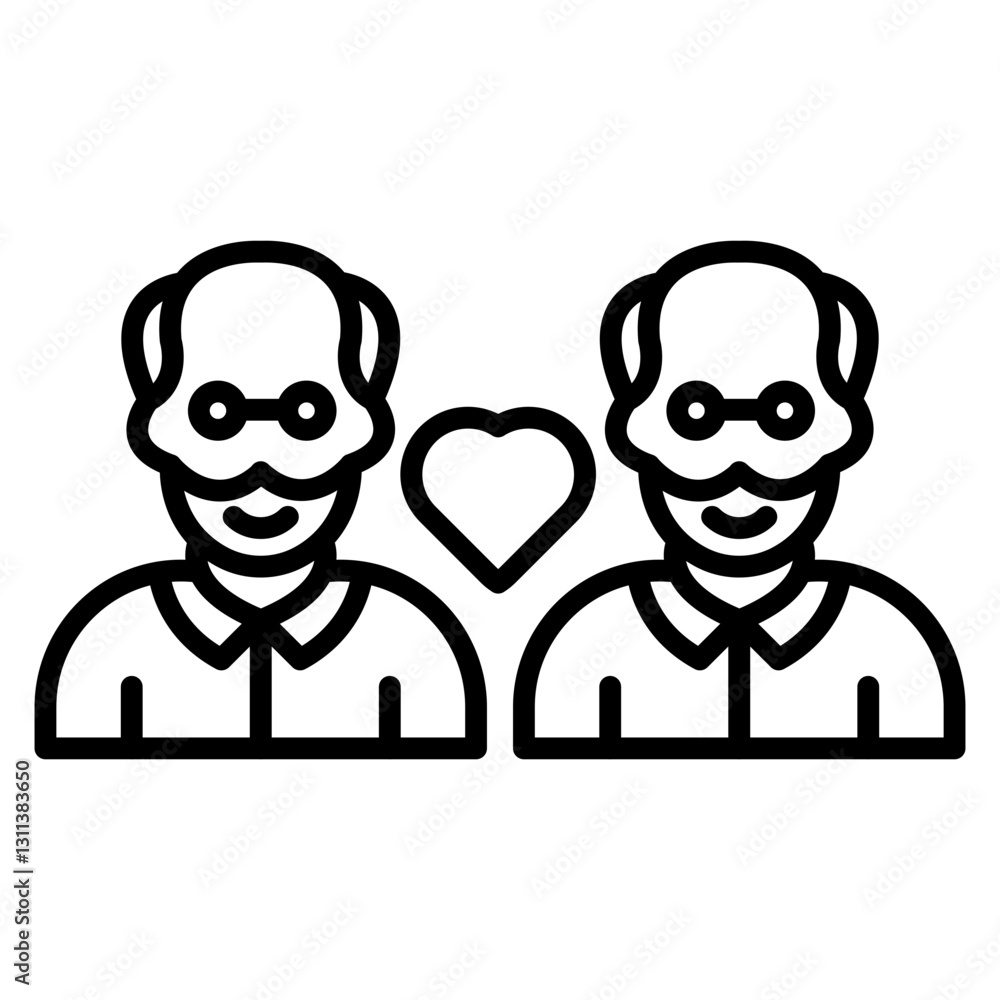Fototapeta premium Elderly Friendship Icon