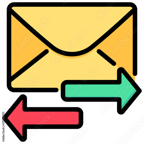 emailing vector filled outline icon