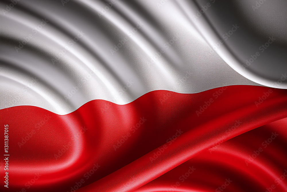 Naklejka premium Poland National Flag Illustration in close up, Part 2