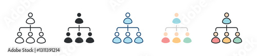 Organization Icon Set Multiple Style Collection
