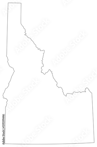 Idaho state outline map in black color