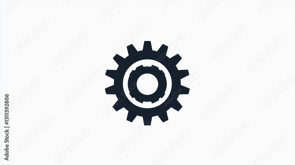 Two interlocking gears on white background. Possible use Engineering, technology concept Two interlocking gears on white background. Possible use Engineering, technology concept