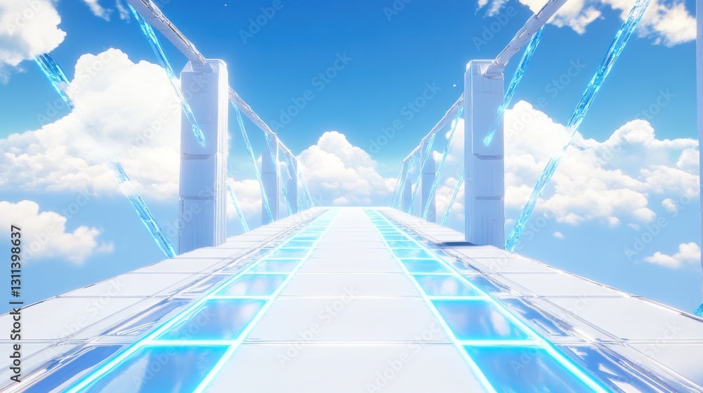 Fototapeta premium Futuristic Cloud Bridge Pathway
